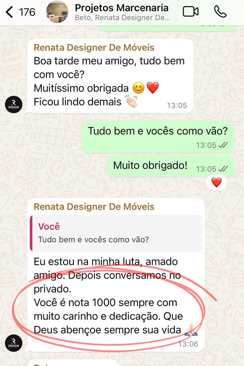 Feedback de Cliente satisfeito