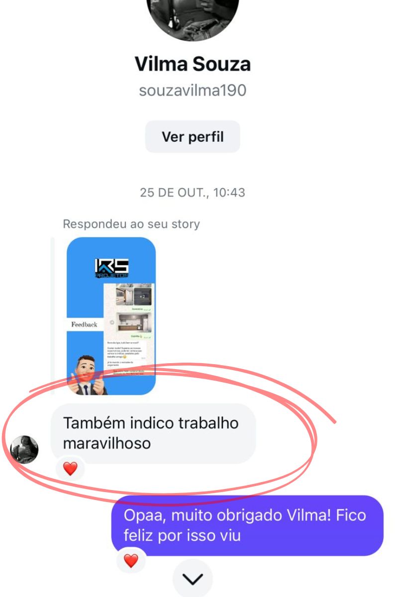Feedback de Cliente satisfeito